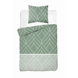 Detexpol Pościel flanelowa 140x200 zielona geometria z jedną poszewką 4947 A Flanela 2024