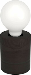 EGLO lampa stołowa Turialdo 1, lampka deco, światło nocne cylinder z drewna w kolorze czarnym matowym, FSC100HB, oświetlenie stołowe do salonu i sypialni, gniazdo E27