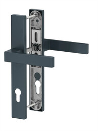 Dublin37 - Komplet klamek z aluminium na wąskim szyldzie 36 mm, kolor antracyt F7016