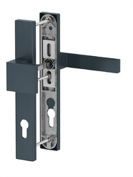 Dublin37 - Komplet pochwyt-klamka z aluminium na wąskim szyldzie 36 mm, kolor antracyt F7016