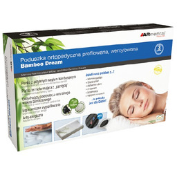 Wentylowana, bambusowa poduszka ortopedyczna, profilowana - z pamięcią kształtu, hipoalergiczna (MFP-5030BV)