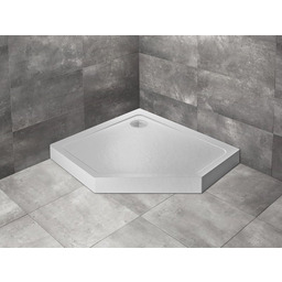 Radaway Doros Pt E Compact Stone brodzik pięciokątny 90x80x11,5cm lewy biały SDRPTP9080-05-04SL