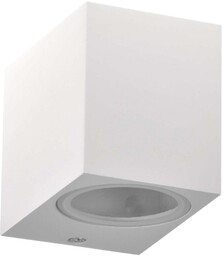 Zewnętrzna LAMPA ścienna BOSTON 313379 Polux metalowa OPRAWA elewacyjna KINKIET kostka cube IP44 biała