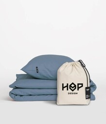 Pościel Perkal 220x200 Hop Design Pure Szaroniebieski