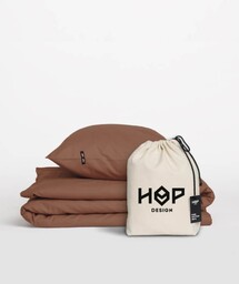 Pościel Perkal 240x220 Hop Design Pure Rdzawa Brązowa
