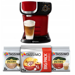 Ekspres kapsułkowy Bosch Tassimo My Way czerwony, 3x Tassimo