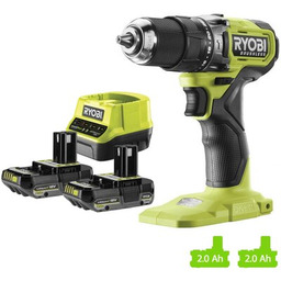 RYOBI Wiertarko-wkrętarka udarowa RPD18BL-2C20S + ładowarka + zestaw akumulatorów