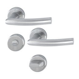 Alta - Klamki z okrągłym szyldem do WC, srebrna