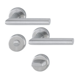 Utrecht - Klamki z okrągłym szyldem do WC, srebrna