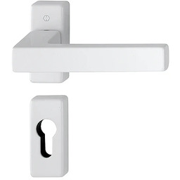 Toulon - Komplet klamek z aluminium na krótkim szyldzie, kolor biały