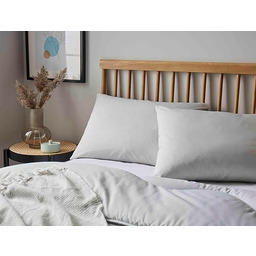 Night Lark - Para poszewek na poduszki - kolekcja lnu - super miękka w dotyku - dwie poszewki na poduszki z mikrofibry z nadrukiem - luksusowa pościel - Cloud Grey