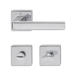 Dublin - Klamki z kwadratowym szyldem do WC, z kolekcji duranorm