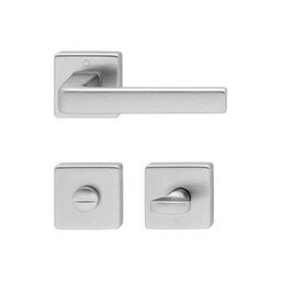 Dublin - Klamki z kwadratowym szyldem do WC, alu satynowe, z kolekcji duranorm