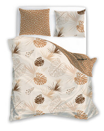 Faro Pościel bawełniana 220x200 Pure 11 beżowa liście