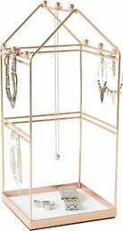 Gelco 3467937095566 stojak na biżuterię z metalu w kolorze miedzi, 12 x 12 x 28 cm