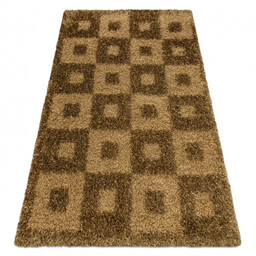 Dywan SHAGGY NEVADA Szachownica gold 302 złoty 160x230 cm