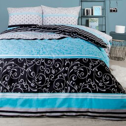 Darymex Pościel bawełniana 160x200 turkusowa czarna pasy 71478/1 Cottonlove 6