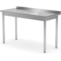 Stół blat roboczy stalowy przyścienny z rantem 140x70x85 cm - Hendi 812693