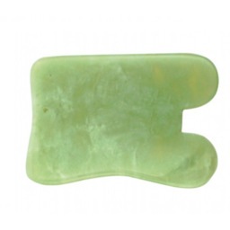 Profesjonalny skrobak do masażu Gua Sha prostokąt z wycięciem - jadeitowy przyrząd do scrapingu (ADJ25)