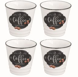 PORCELANOWE KUBECZKI do ESPRESSO - KITCHEN BASICS 100 ml - 1602 KIBC - KOMPLET 4 SZT.