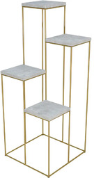 Elior Metalowy stojak na kwiaty złoty + beton C1-L65