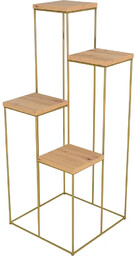 Elior Nowoczesny stojak na kwiaty złoty + dąb artisan R2-H18