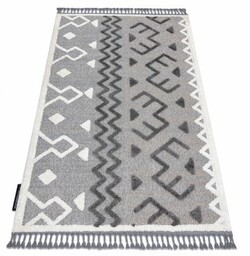 Dywan MAROC P659 Aztec, etno szary Frędzle berberyjski marokański shaggy 120x170 cm