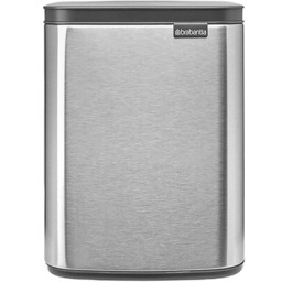 BRABANTIA Kosz na śmieci łazienkowy Bo 222962 łatwe otwieranie, delikatny domyk, stal szlachetna 7L Stalowy Zyskaj