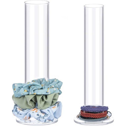 ByKen Jewelry 2 x akrylowy organizer na gumki? stojak na opaski do włosów, organizer na bransoletki bransoletki zegarki