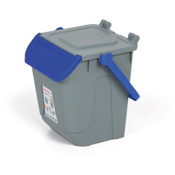 Plastikowy kosz do segregacji odpadów ECOLOGY, 25 l, szaro-niebieski