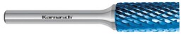 KARNASCH Pilnik obrotowy walcowo-czołowy ZYB HP-6 z węglika z powłoką BLUE-TEC frez do metalu 6 x 18 mm chwyt 6 mm 115014050
