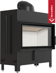 Kominek powietrzny stalowy KRATKI LUCY 16 kW Ø 200 czarne