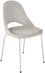 Krzesło Costa Steel Chrome, do salonu, do jadalni, tapicerowane, na metalowych srebrnych nóżkach