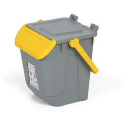 Plastikowy kosz do segregacji odpadów ECOLOGY, 25 l, szaro-żółty