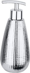 WENKO 22012100 Dozownik mydła Dakar - Pojemność: 0,37 l, ceramiczny, 8 x 19 x 8 cm, chrom