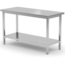 Stół blat roboczy stalowy centralny z półką 80x70x85 cm - Hendi 815830