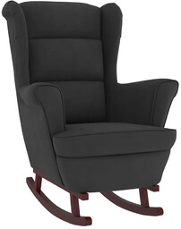 Elior Czarny klasyczny fotel bujany do salonu H6-S33