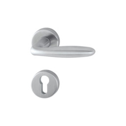 Verona - Klamka drzwiowa na szyldzie okrągłym ze stali nierdzewnej F69