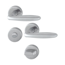 Verona - Klamka drzwiowa WC na szyldzie okrągłym ze stali nierdzewnej F69