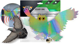 Hologramowa sowa SCARY OWL No Pest . Sylwetka ptaka drapieżnego odstraszacz.