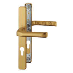 London - Komplet klamek na szyldzie 30 mm, z aluminium, kolor stare złoto