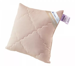Inter Widex Poduszka wełniana 40x40 Merino Wool różowa regulowana 0,25 kg 100% naturalna wełna owcza