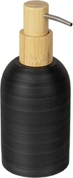 WENKO Altavalle Dozownik mydła Mod. Altavalle akcesoria łazienkowe wolnostojąca żywica bambusowa wzór czarny naturalny 0,25 l 7,5 x 18 x 8 cm akcesoria łazienkowe