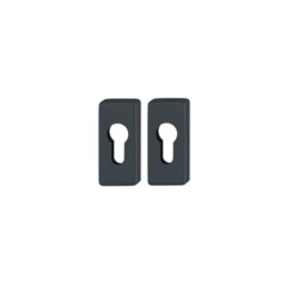 Komplet rozet 44S aluminiowych do drzwi profilowych kolor czarny mat F9714M