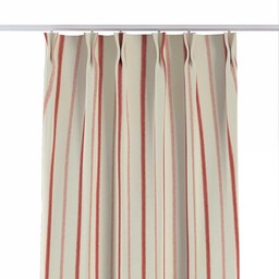 Zasłona na haczykach flex podwójnych, czerwone paski na tle ecru, Avinon