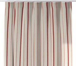 Zasłona na haczykach flex pojedynczych, czerwone paski na tle ecru, Avinon