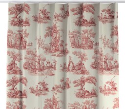 Zasłona na haczykach flex pojedynczych, scenki rodzajowe w kolorze czerwonym na tle ecru, Avinon