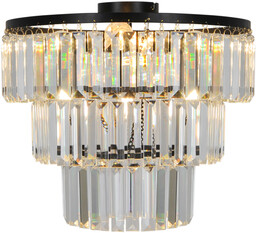 Lampa sufitowa stylowa do salonu TIFANNY CZARNA/BLACK P17127-4-BK - Zuma Line