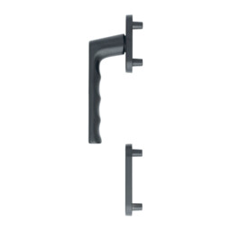 Hamburg - Klamka połówkowa na rozecie do drzwi balkonowych (strona zewnętrzna), kolor czarny