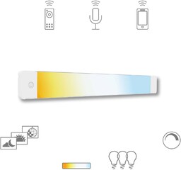 tint Müller Licht oprawa podszafkowa LED Alba, 50cm możliwość ściemniania, biały / opal, kuchnia, aluminium, nowoczesny